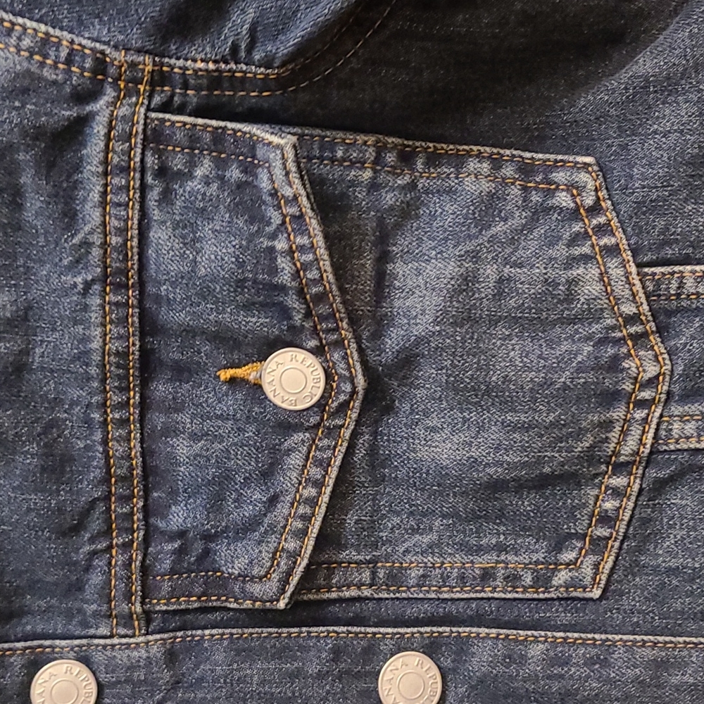 Banana Republic Factory Dark Blue Denim Jean Jacket XXS - Picture 4 of 5